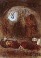 Rut a los pies de Booz litografía contemporánea Marc Chagall